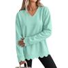 Damen-Sweatshirt mit Muschelsaum und Wellensaum, Rundhalsausschnitt, Lockere Passform, Drop-Shoulder-Ärmel, Pullover-Top für Freizeitkleidung