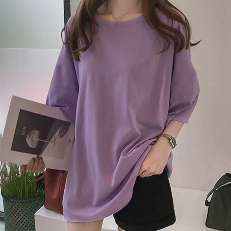 Summer 2024 Candy Color Short-Sleeve Loose T-Shirt for Women - Korean Style