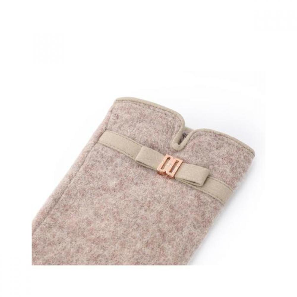 Daks Beige Wool Dd Ribbon Smartphone Touch Gloves Dcgv2f209