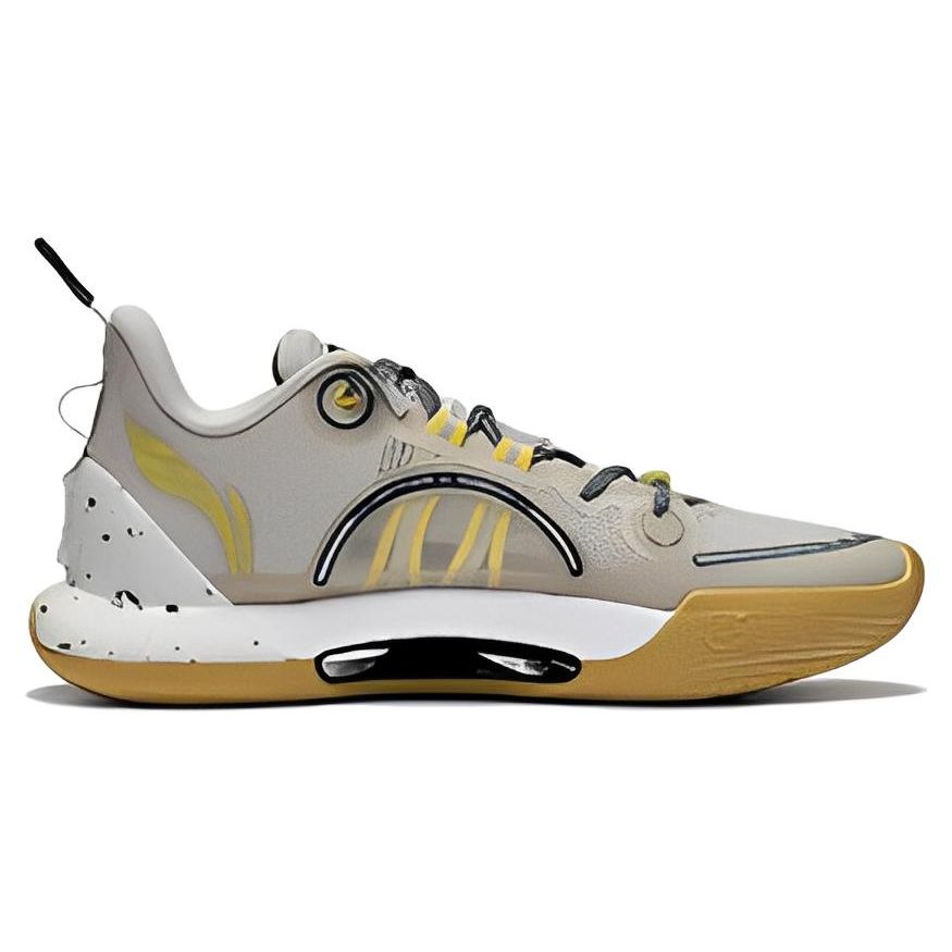 Li Ning Yu Shuai Evolution Low Coffee Non-Slip Wear-Resistant Lightweight Low-Top Basketball Shoes Men Sneaker Gray ABAS161-5