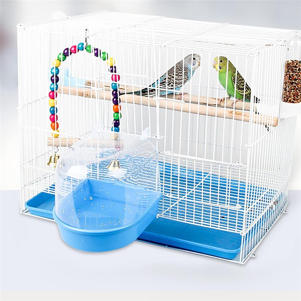 Hanging Bird Bath Cube Parrots Bathtub Bath Shower Box Cage Accessory for Little Bird Canary Budgerigar Cockatiel Lovebird Boxes