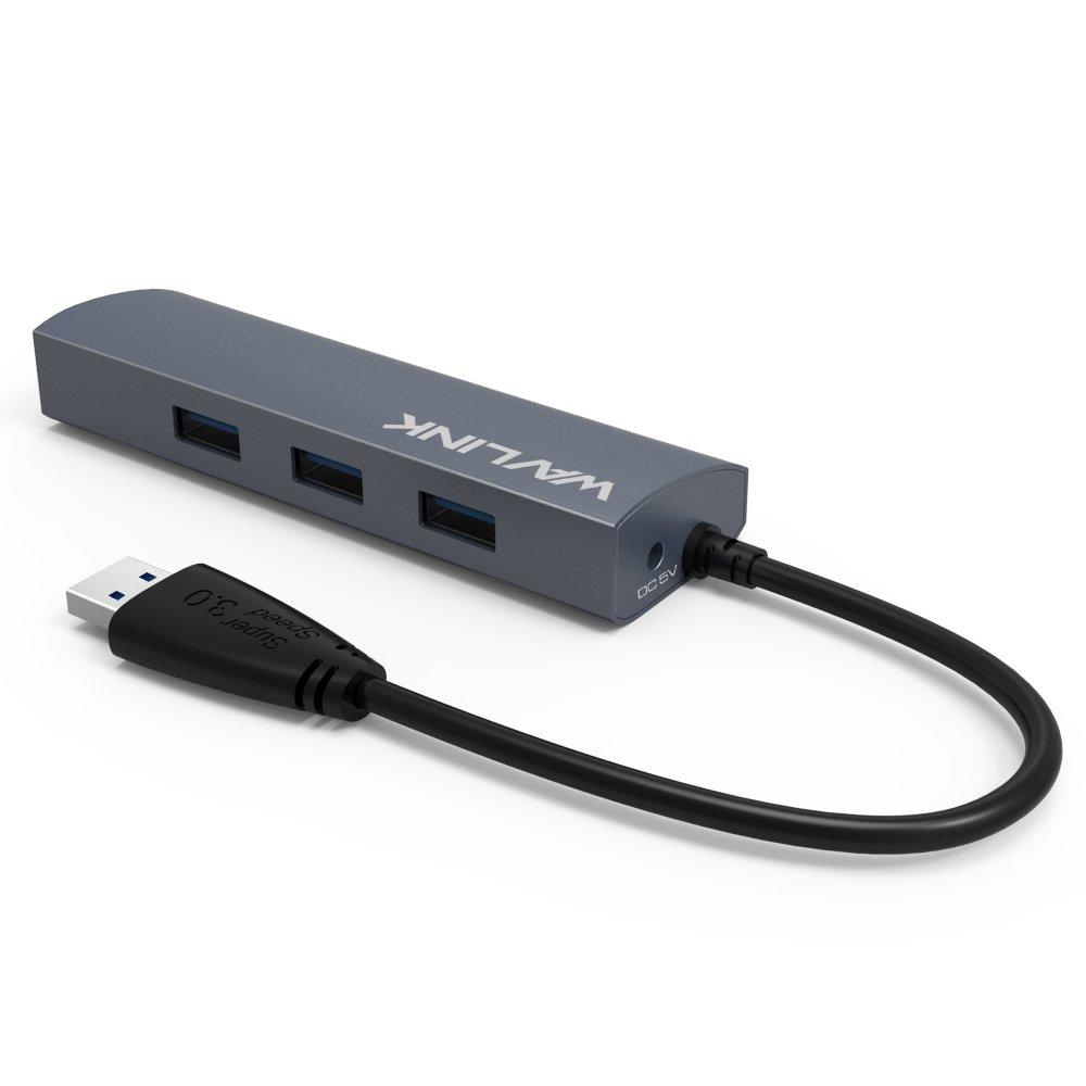 WAVLINK USB Ethernet Prędkość Transferu Danych Aluminiowy Kompaktowy Kompatybilny z Galaxy Tab Matebook Hub/USB3.04 Porty/Port Gigabitowy/Wysoki MacBook/MacBook