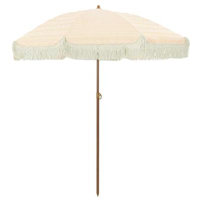 Beach Umbrella Yellow and White 160 X 160 X 196 Cm