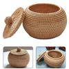 Úložný box Ratanový pletený úložný kôš Hnedý Multifunkčný Pevný Vietnamská jesenná réva 15*15*12cm 1kus