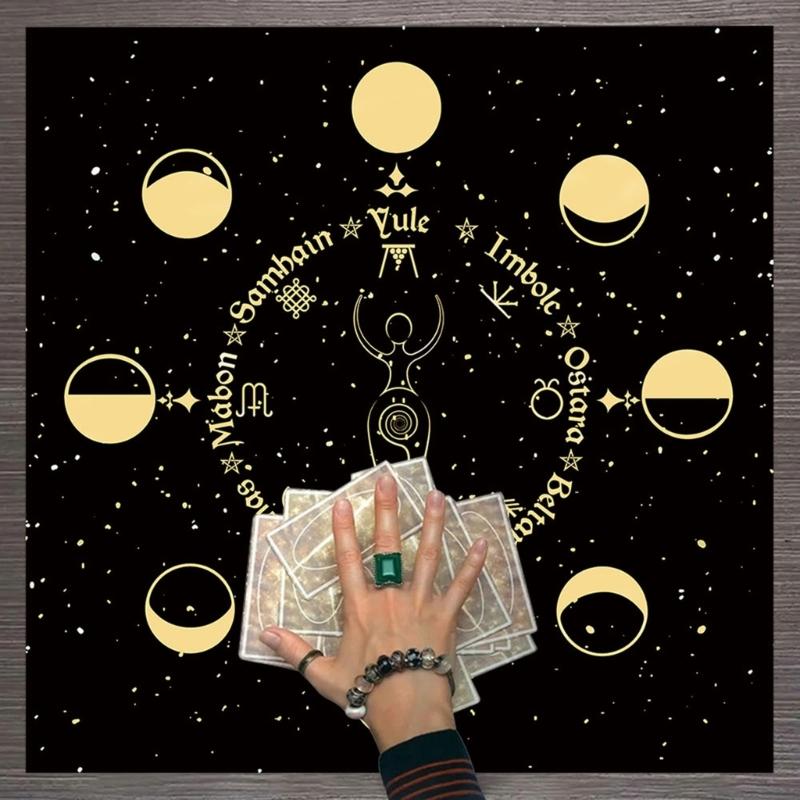 60x60cm Tarot Card Tablecloth Flannel Geometric Figure Divination Altar Cloth Board Game Oracles Card Pad Runes Support