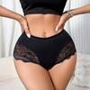 European and American Style Lace Breathable Mid-waist Plus Size Women's Underwear Mesh Seamless Comfortable Sexy Triangle Panties