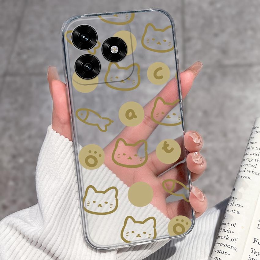 Für Honor X5c Plus X6a X7a X8a 10i 20 20i 50 Pro Lite Hülle Schwarz Kleine Liebesherz-Muster Weich Ultra Dünn TPU Anti-Rutsch Schale Für Honor Handyhüllen