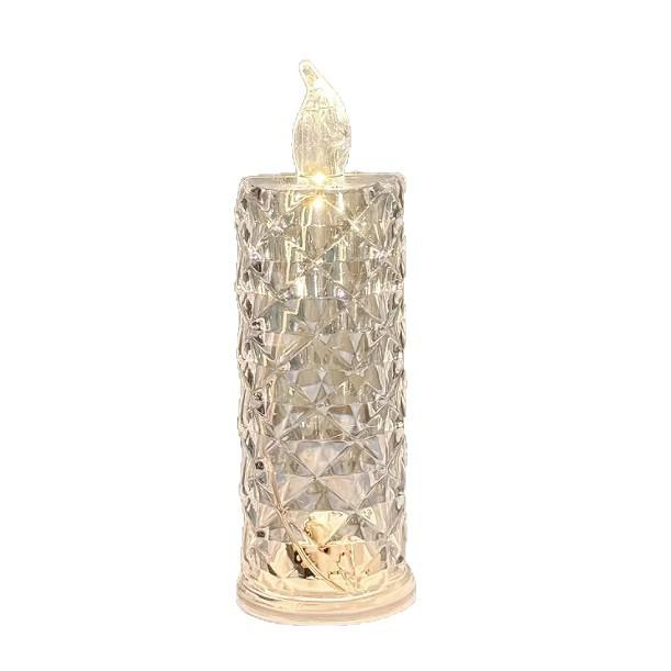 

Crystal Flameless LED Candles Transparent Battery Operated Night Light Lantern for Wedding Party Birthday Halloween Home Decor