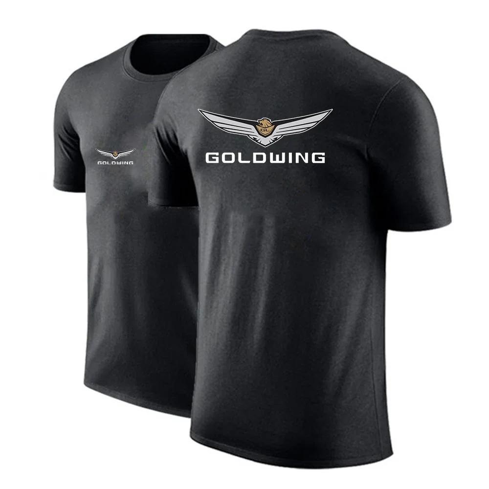 Japan Motorrad Herren Hochwertige Baumwolle Lässig GoldWing Gl1800 Unifarben Druck Neu Sommer Kurzarm Modehemd Marke M