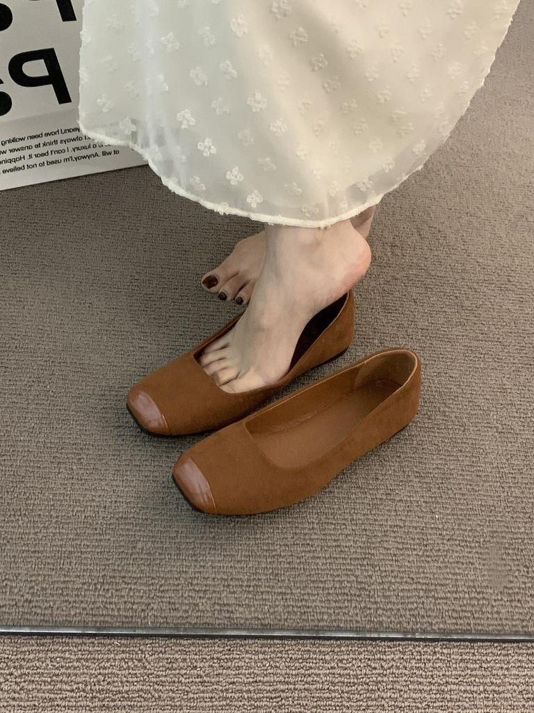 Flat-bottomed French temperament apricot single shoes fairy shoes spring and autumn 2025 new summer gentle small fragrant wind evening grandma shoes