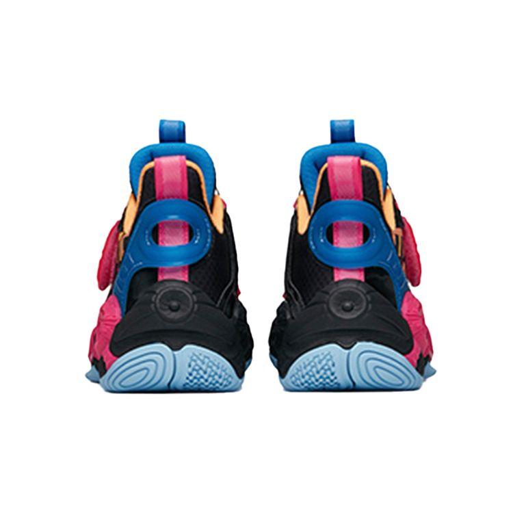 Anta Kids Irregular 2 Mid Basketball Shoes Kids Basketball Shoes Black Blue Pink 312231115-10