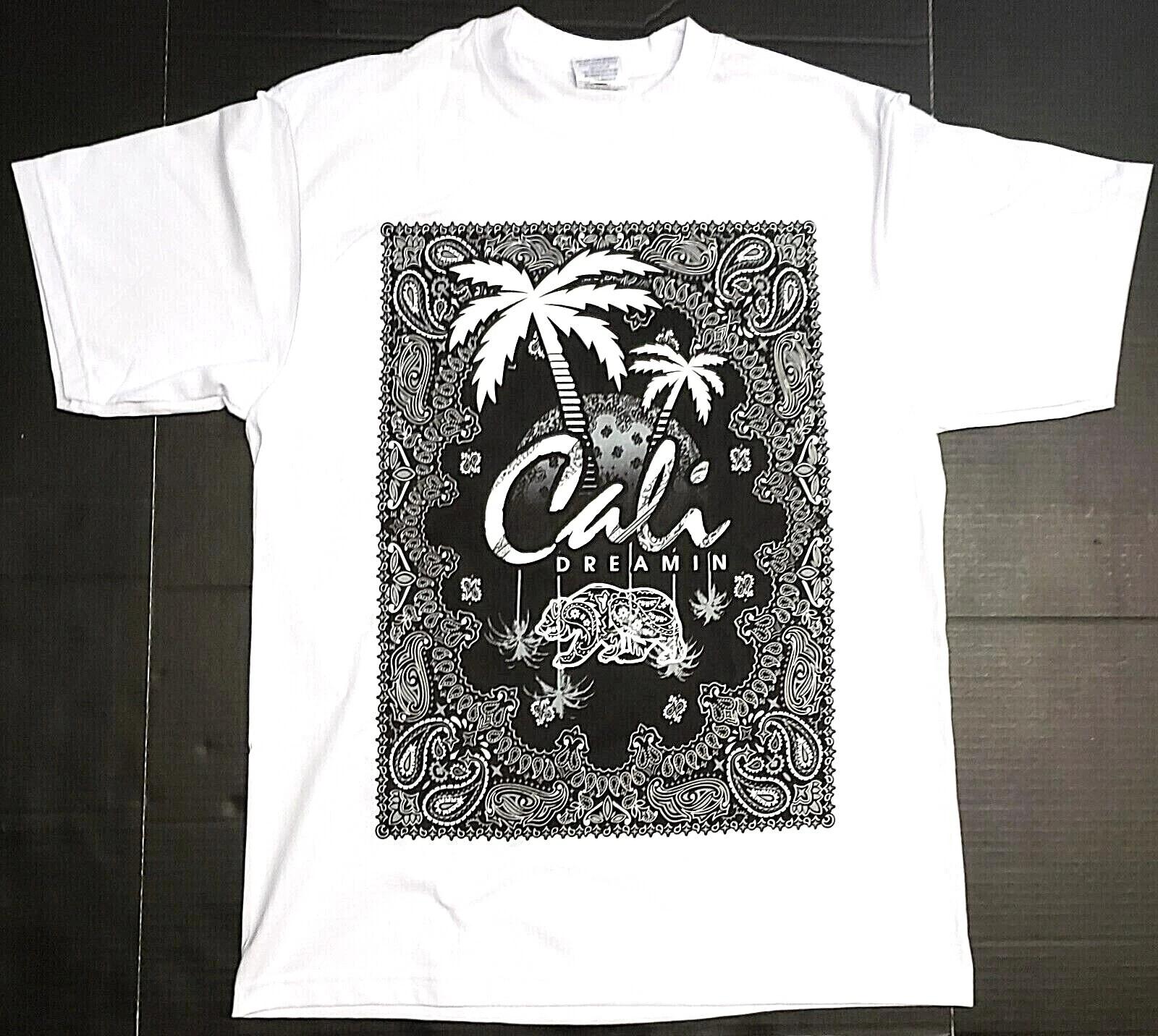 CALIFORNIA DREAMIN T-shirt CA Paisley Palm Tree Urban Streetwear Men s Tee New M