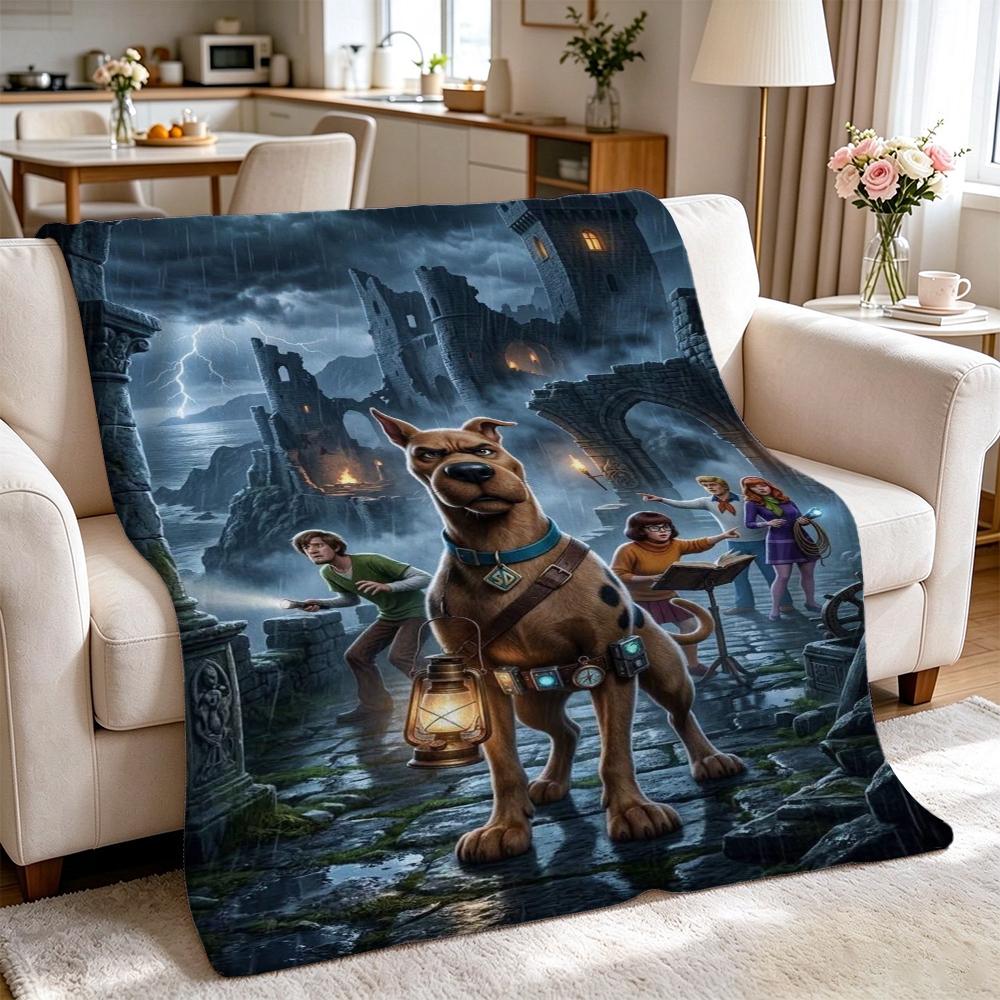 Classic Scoobydoo Spooky Monster Mashup Cartoon Anime Blanket Cozy Comfortable Throw Blanket For Bedroom Sofa Nap Lightweight Home Decor
