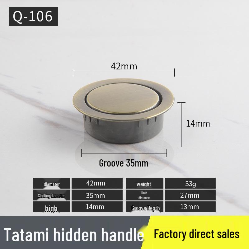 Japanese Tatami Modern Invisible Drawer with Built-in Rotary Handle