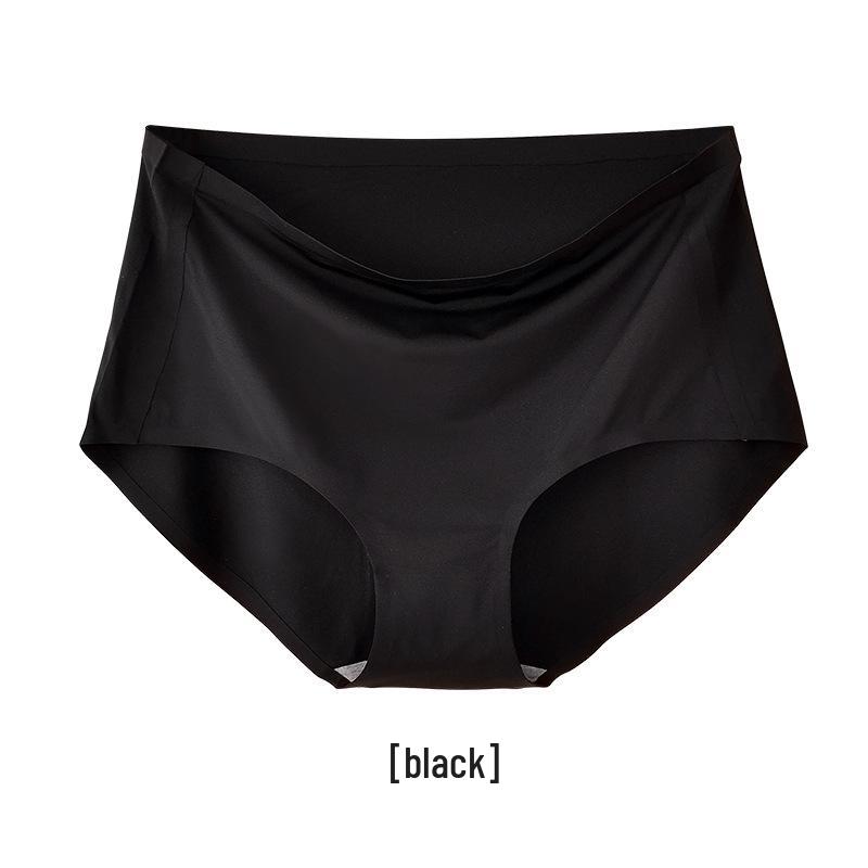 Nahtlose High-Waist-Tanga in Übergröße aus Eis-Seide mit antibakteriellem Baumwollzwickel für Damen
