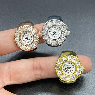 Vintage Punk Quartz Finger Watch Ring for Women Men Gothic Watches Rings Digital Watch Elastic Stretchy Rings Jewelry Clock Gift