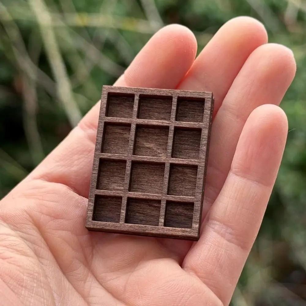 Multi Compartments Mini Jewelry Holder Wooden Miniature Trinket Shelf  Mineral Specimen Storage