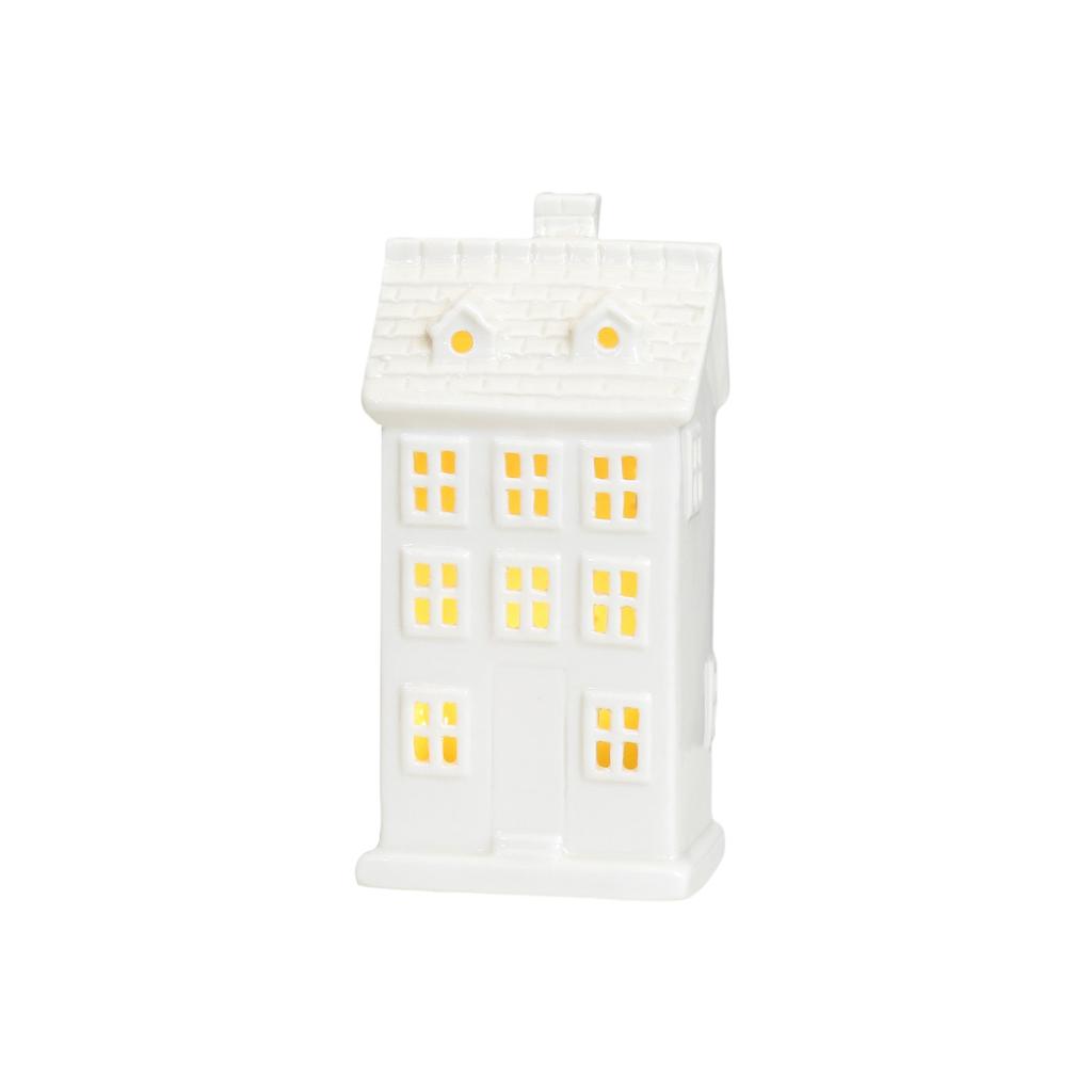 Ceramic Christmas Village Houses, Glowing Lighted Holiday Decorations For Indoor Tabletop, Christmas Home Decor