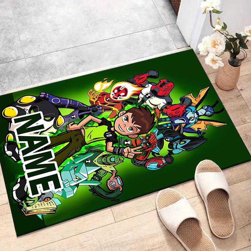 Custom Ben Mat Personalized Name, Polyester Washable Indoor Entryway Rug, Gift for Christmas, Easter, Thanksgiving Day