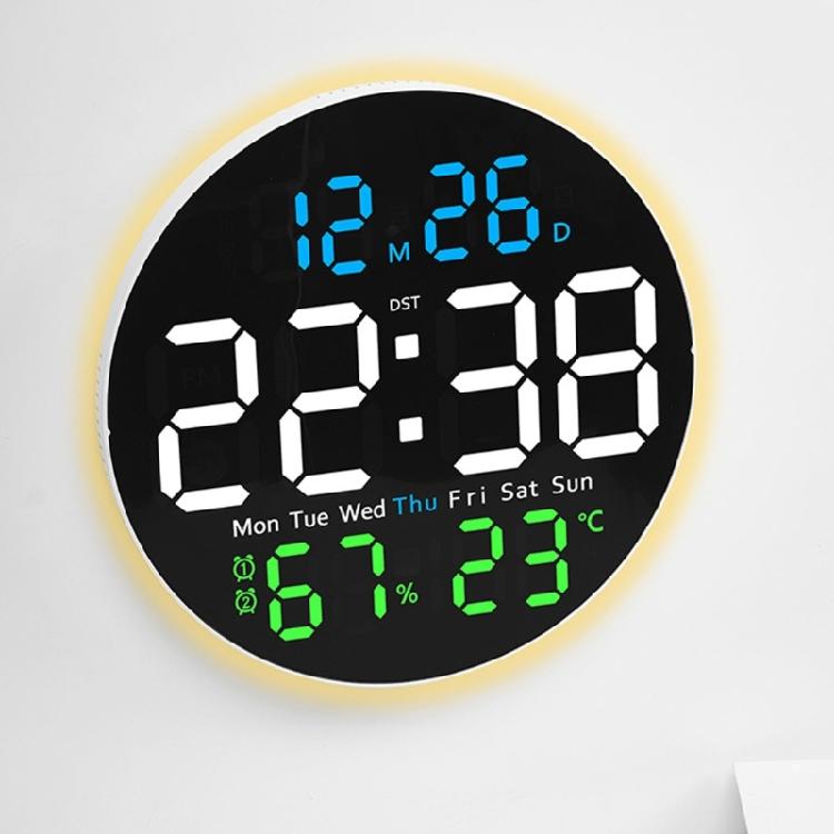 10Inch Digital Wall Clock Remote Controlled 2 Alarms Large LED Display 10 Brightness For Home Office Bedroom Decoration