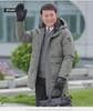 Men's 2024 Winter Hooded Down Jacket - Medium Length, Thick, and Warm for Middle-aged and Elderly