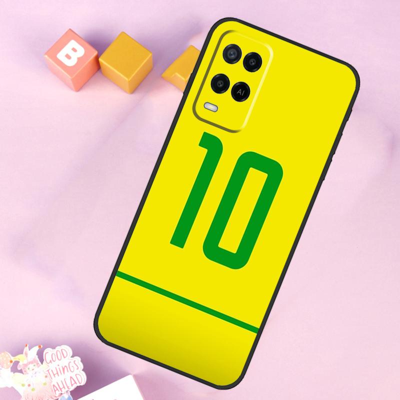FootBall Number 10 7 For OPPO A78 A98 A58 A5 A9 A53 A17 A57 A77 A16 A76 A96 A54S A74 A94 A15 A52 A72 A93 Case