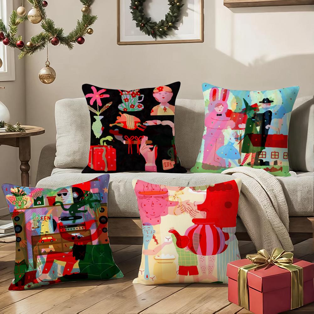 Love And Relationships In Everyday Life Cushion Cover Pattern Printed Pillowcase For Living Room Sofa Cushion Cover & Bedroom De