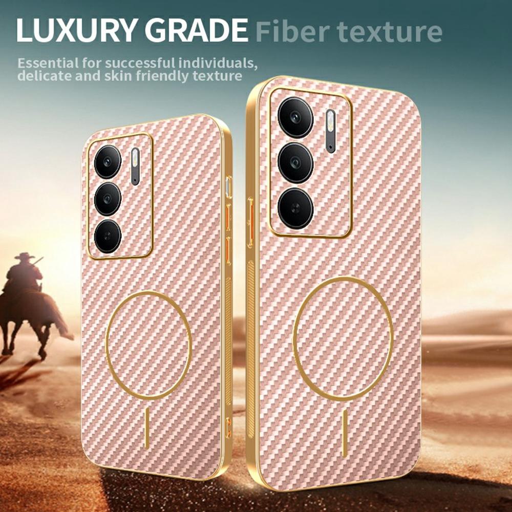 For Realme C75 4G/C75x Phone Case Carbon Fiber Textured Electroplated TPU Back Cover