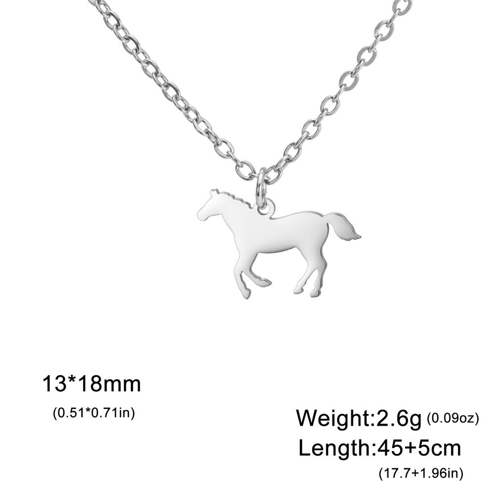 My Shape Horse and Horsehoe Pendant Necklaces for Women Girls Stainless Steel U-Shaped Horse Animal Choker Chain Jewelry Gifts