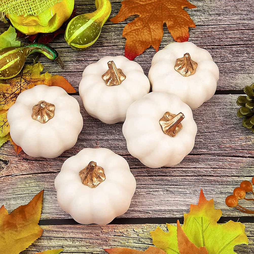 12 Pack Christmas Artificial Pumpkin Sets Made of Foam Simulation Pumpkin Ornament for Autumn Hallow
