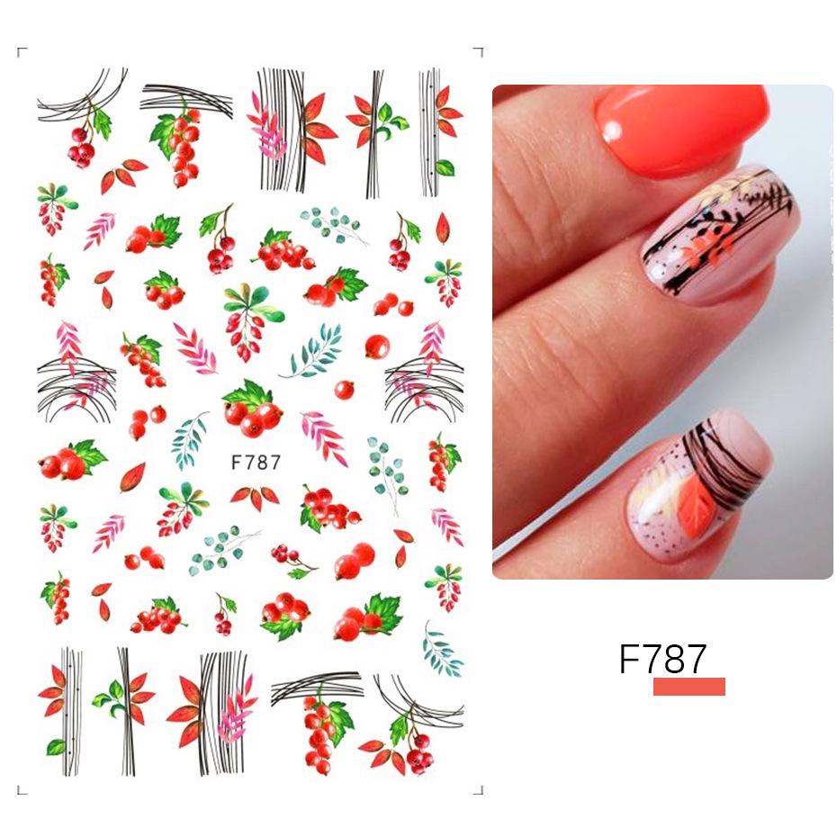 Autumn Maple Leaf Nail Stickers - Floral and Leaves Self-Adhesive Design
