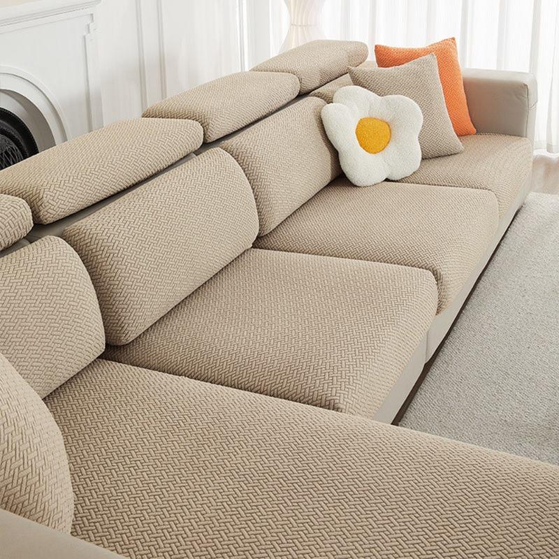 Jacquard Sofa Cover Solid Elastic Sofa Cushion Cover Living Room Washable Spandex Sofa Seat Slipcover Chaise Lounge Home Pets