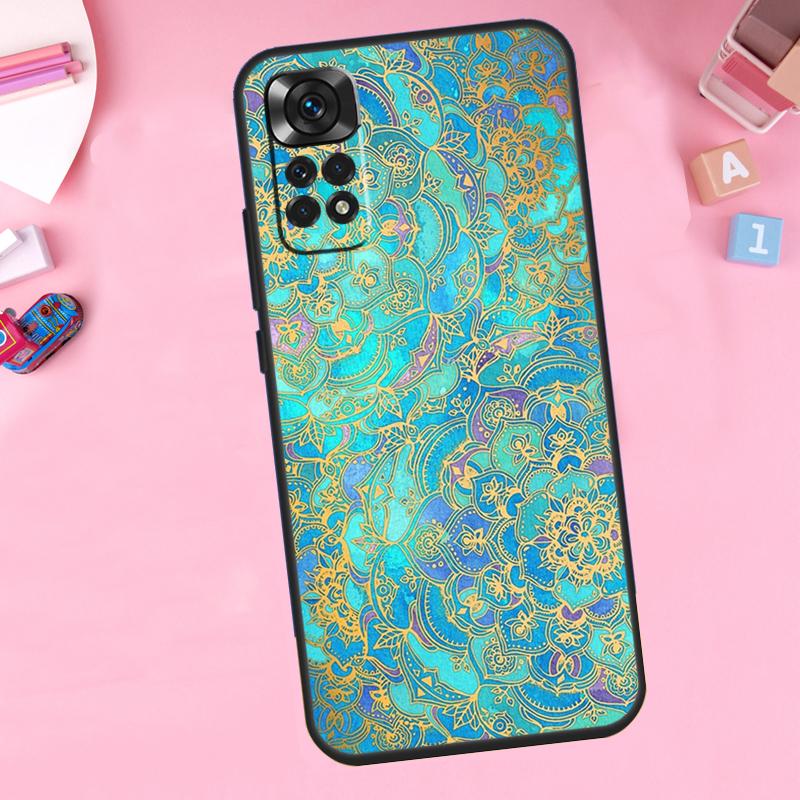 Elegant Mandala Floral Design Phone Case For Xiaomi Redmi Note 11 10 9 8 12 Pro Turbo 9S 10S 11S 12S 9A 9C 10C 12C Cover