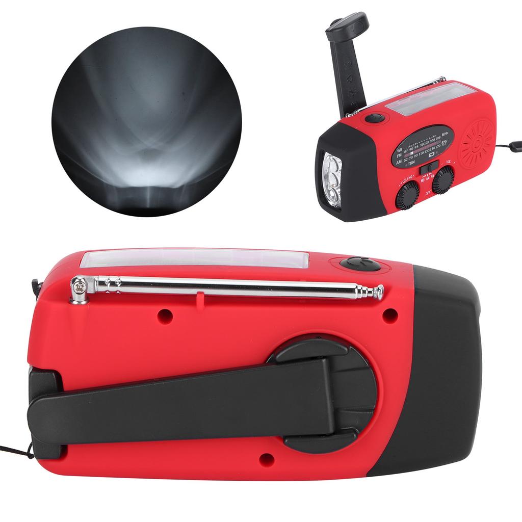 QQT088 ABS Solar Energy Emergency Multifunction Hand Crank Radio Support FM AM Flashlight