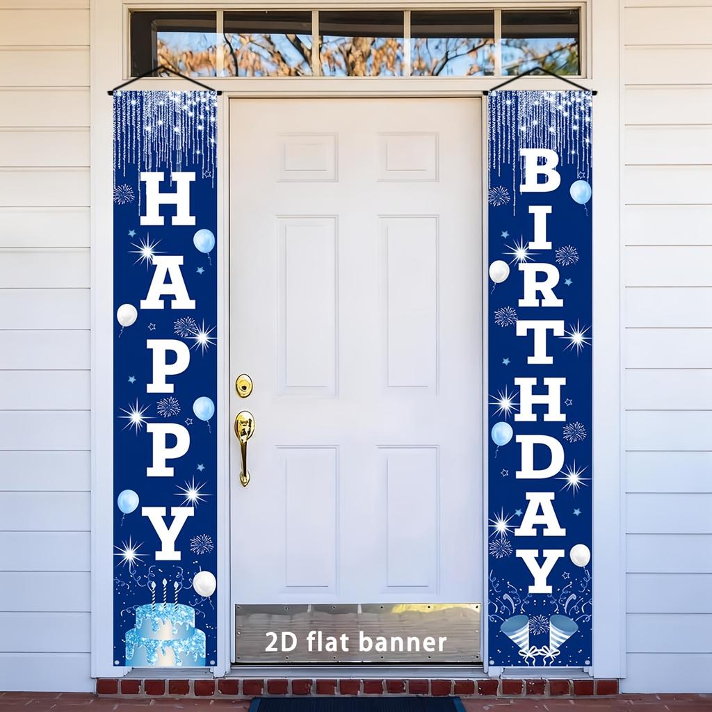 Happy Birthday Porch Sign Bunting 1 Pair Indoor Outdoor Decor