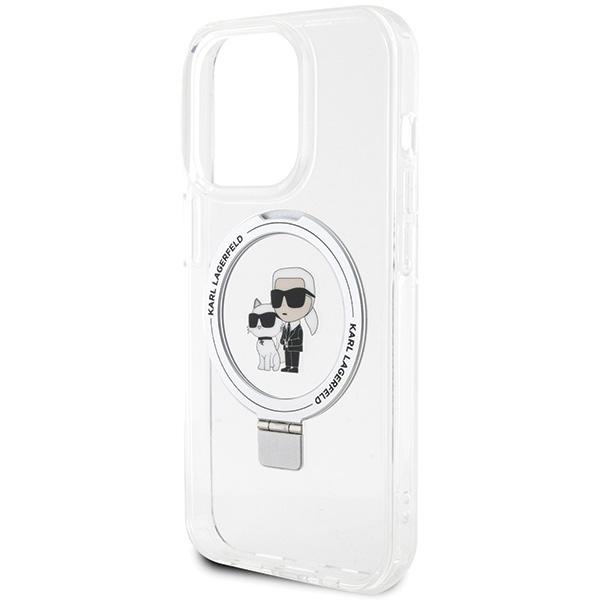 Karl Lagerfeld Klhmp13Lhmrskch Iphone 13 Pro / 13 6.1 Biały/White Hardcase Ring Stand Karl&Choupettte Magsafe
