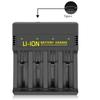 4Slot 18650 Battery Charger for 18650/26650 21700/16340 14500/18500 10400/16650 14650/18350 3.7V Lithium Batteries