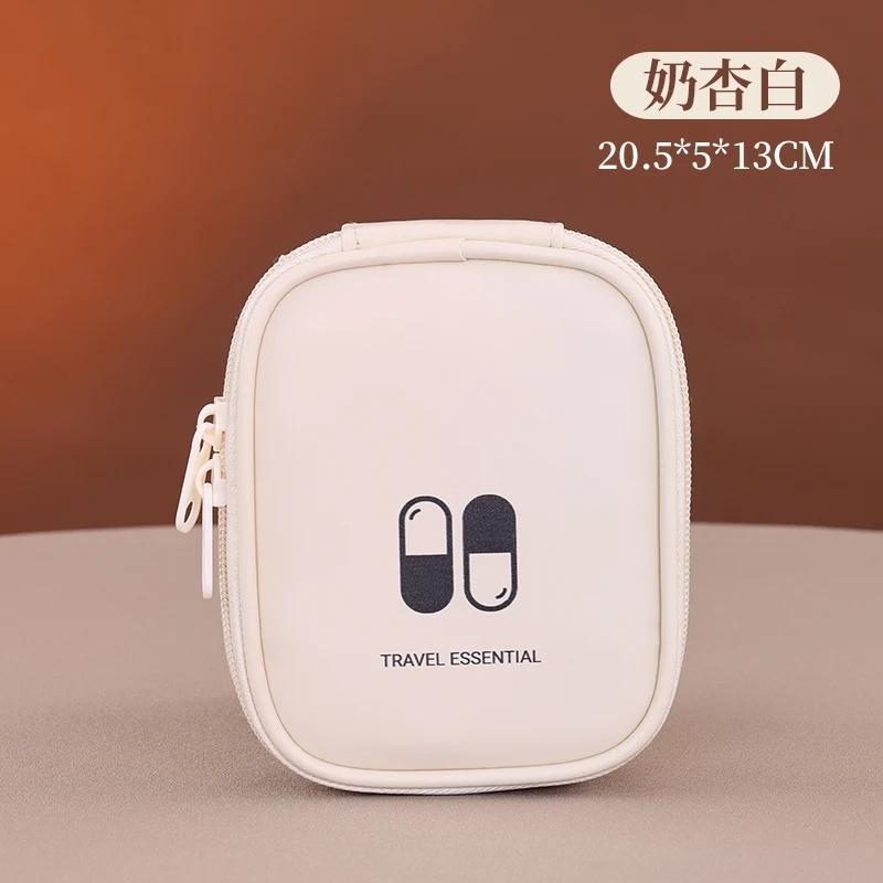 

Outdoor Portable Medicine Bag for Men Women Small Travel Data Line Medical Supplies Tools Storage Pouch Mini Tote Capsule Bag білий