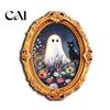 Kitchen Refrigerator Magnet 1/6Pcs Halloween Retro Frame Magnet, Wooden Fridge Seasonal Magnets Decor Decoration, Memo Note Holder for Holiday