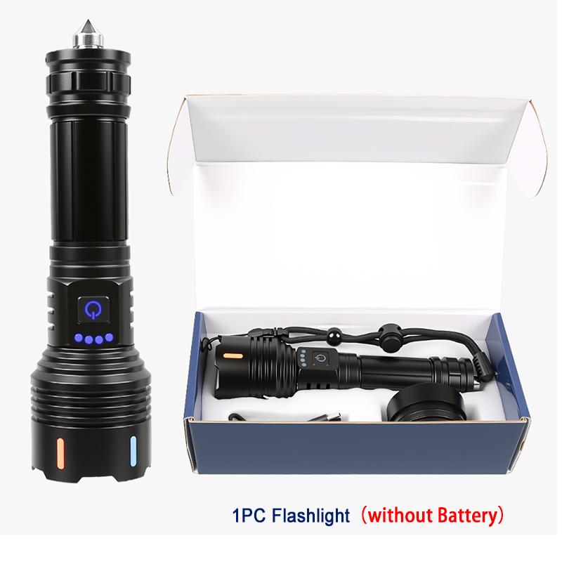 XIWANGFIRE AL B632D LED Flashlight – 2000LM Telescopic Zoom Torch w/ Window Breaker for Outdoor Survival Camping & Emergency