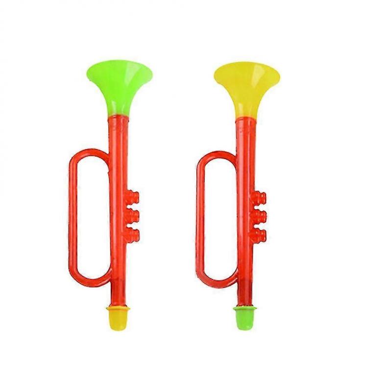 10pcs Kids Trumpet Toys Plastic Trumpet Toy Funny Noise Making Tools Cheering Prop (random Color)