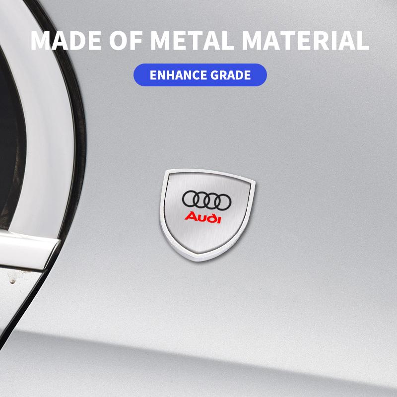 3D Metal Car Body Fender Emblem Shield Stickers Decor Auto Accessories For Audi A1 A2 A3 A4 A5 A6 A7 A8 Q1 Q2 Q3 Q4 Q5 Q6 Q7 Q8 B5 B6 B7 B8 C5
