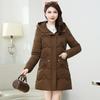 Down Cotton Jacket Women's Mid-length Model 2025 New Winter Korean Version Slim and Thickened Warm Hooded Jacket Cotton Jacket