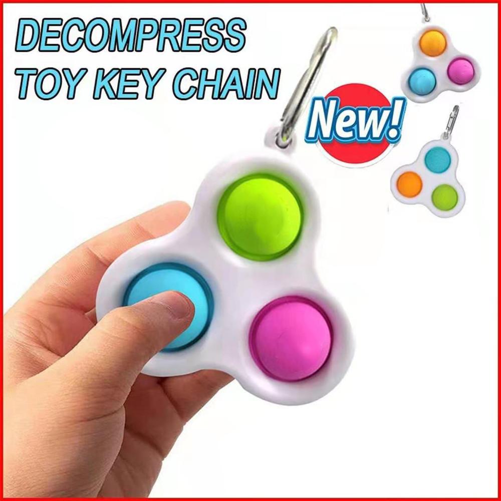 2pcs Finger Bubble Music Keychain Stress Relieving Fashion Toy with Pressing Sports Board Stress Relieving Key Pendant Birthday