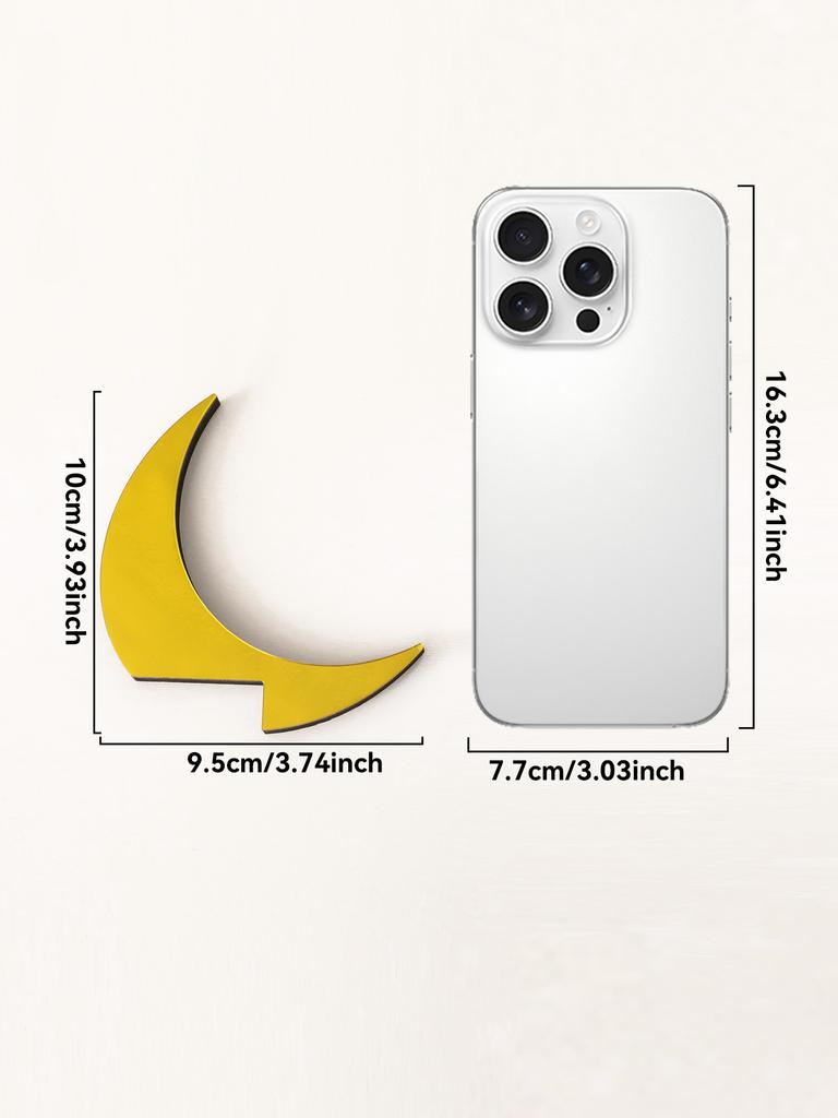 Islamic Wooden Golden Moon PC Monitor Decor Acrylic Crescent Hanging Ornaments Ramadan & Eid Home Office Desktop Decoration Gift