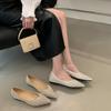 Pointed Flat-soled Fashion Shoes Female 2025 Summer New Gentle Fairy Wind Pearl Rhinestone Shallow Mouth Single Shoes Evening Shoes