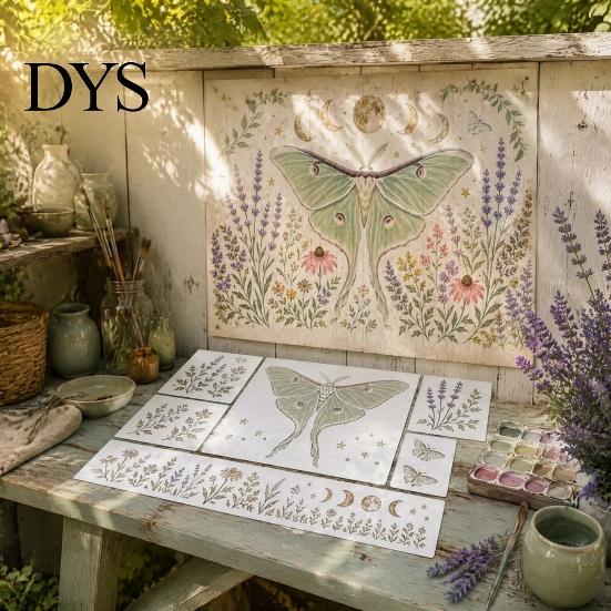 Schmetterlingsschablonen zum Malen Wiederverwendbare Gartenschablone, Tierblumen-Schablonen-Set, mit dekorativen Zäunen Kolibri Einhorn Rabe, Außenbereich