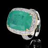 Jewelry Ring Simulation Red Corundum Emerald Zircon Women'S High-End Light Luxury Retro Jewelry