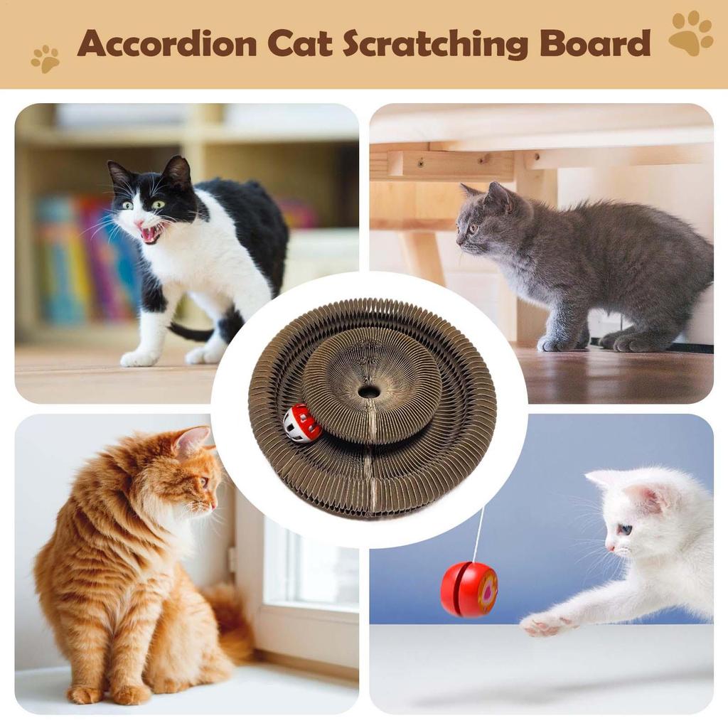 Cardboard Cat Scratcher Magnetic Claw-Grinding Kitten Toy Interactive Cat Toys For Living Room Bedroom Apartment Play Area