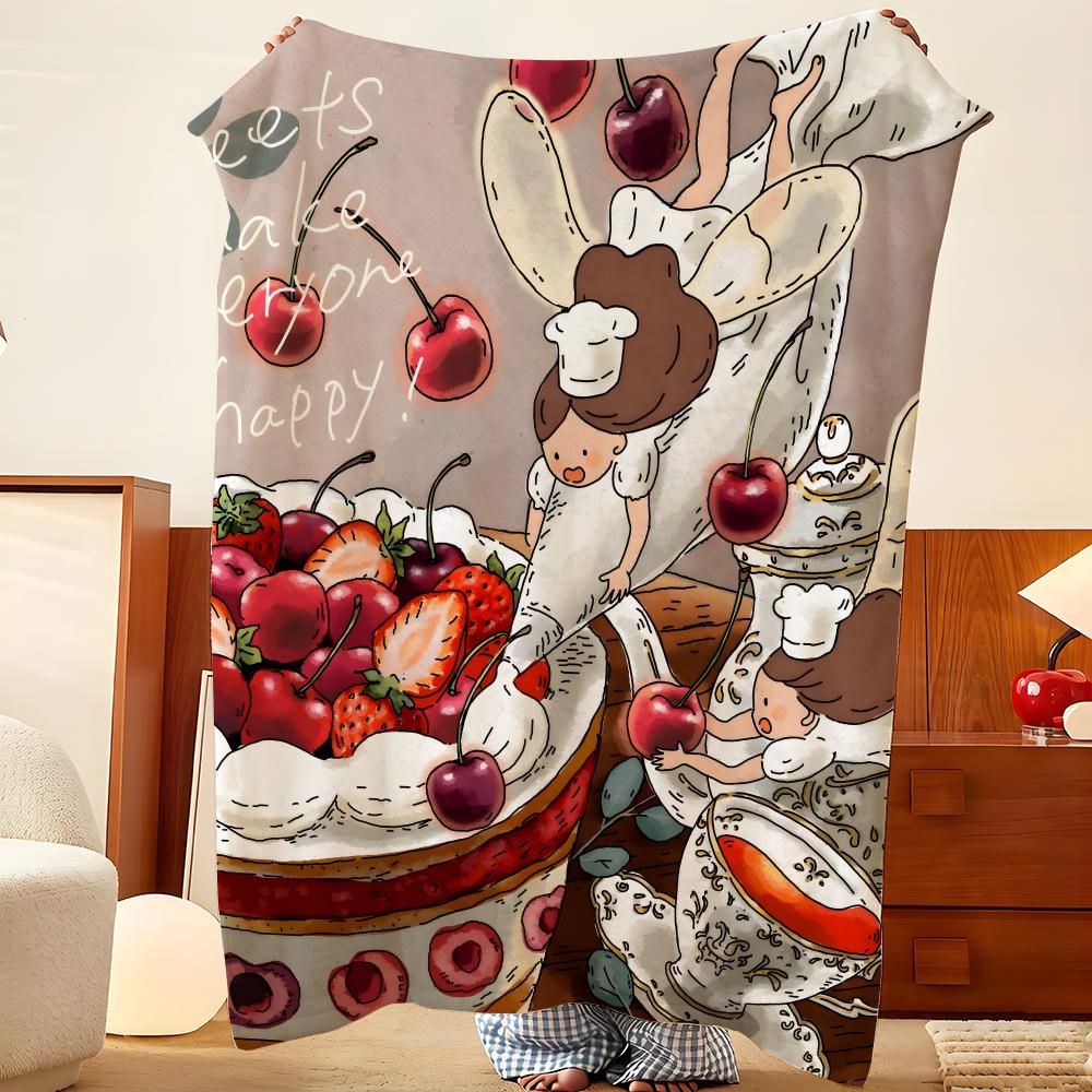 Art M-mimimi S-sticker Throw Flannel Throw Blanket, Lightweight Cozy, Durable Washable Cute Cool